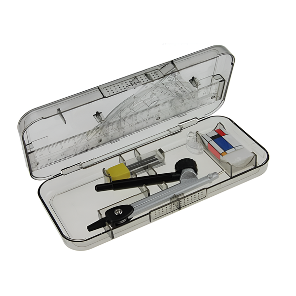 7-Piece Maths Geometry Drawing Set With Durable Plastic Case