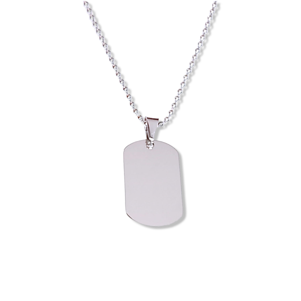 Stainless Steel Dog Tag Pendant Necklace Gift Boxed