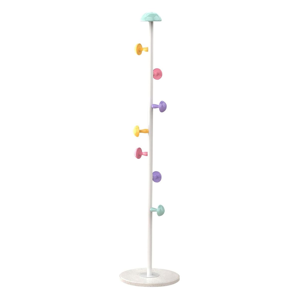 Mushroom Coat Rack Hat Hanger with 7 Hooks Colorful Shaped for Kids