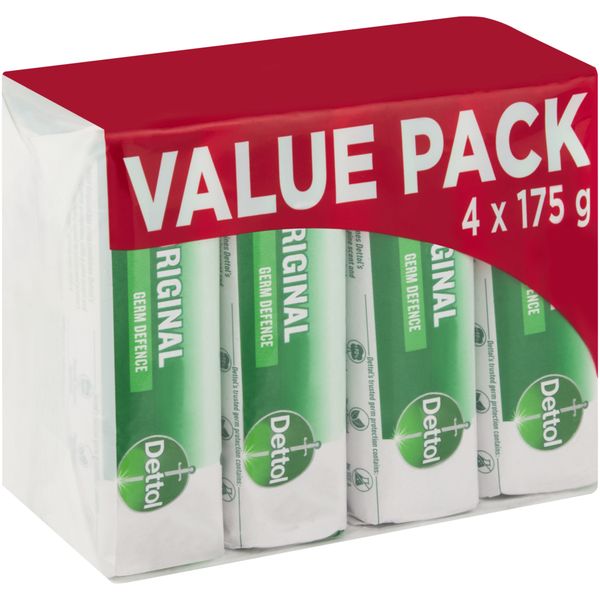 Dettol 4x175g, Hygiene Soap, Hand &amp; Body, Original