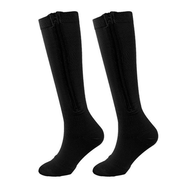 Warm Toe-Wrapped Zipper Pressure Socks Cycling Sports Non-Slip Calf Socks