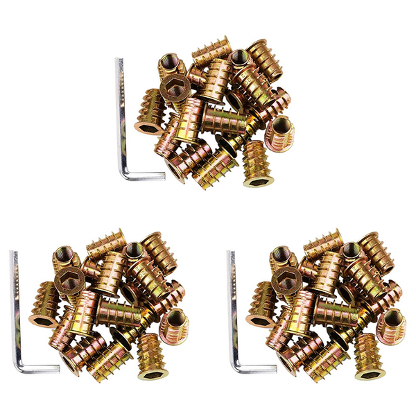 100Pieces M6 X 15Mm Furniture Screw In Nut Threaded