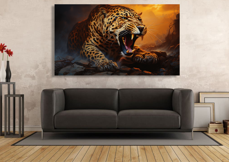Canvas Wall Art - Leopard Ferosity Portrait - IM1307
