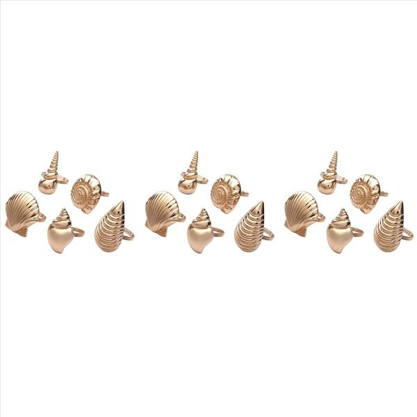 Sea Shells Metal Napkin Rings For Weddings Family Table Supplies