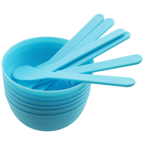 6Pieces Blue DIY Glue Mixing Bowl Set with Spoons for Slime