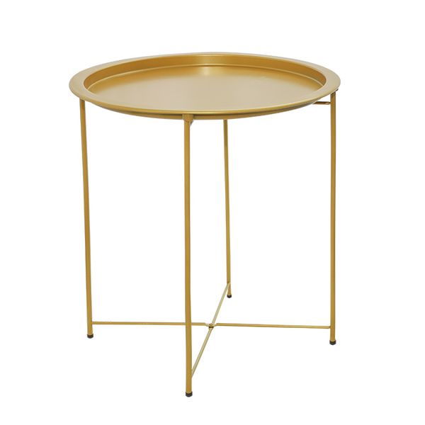 Side Table Metal Coffee Table Round End Table with Removable Tray