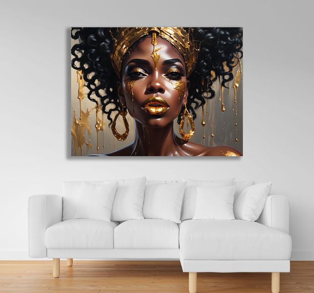 0288 Gold lack Lady Canvas Wall Art