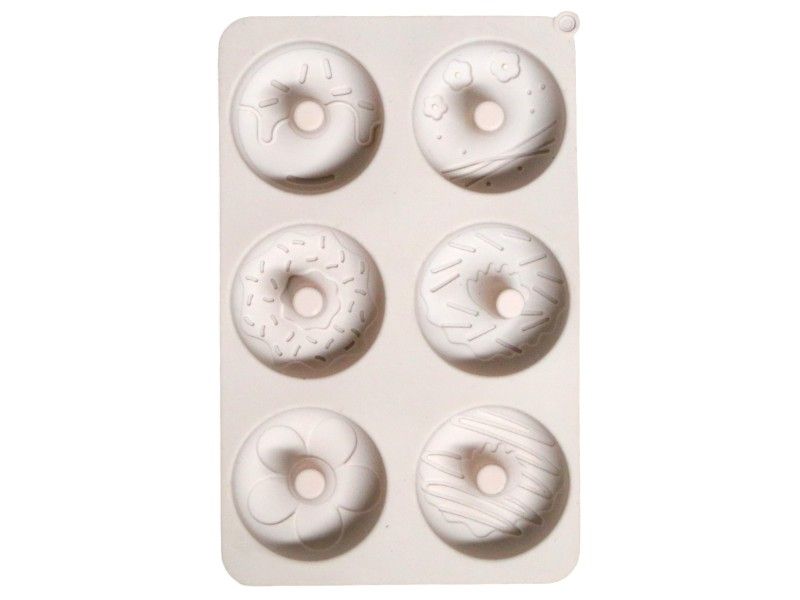 Silicone 6-Cavity Donut Mold - Non-Stick Baking Tray for Cakes and Desserts