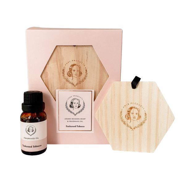 Anke Products - Teakwood &amp; Tobacco Wooden Hexagon &amp; Essential Oil