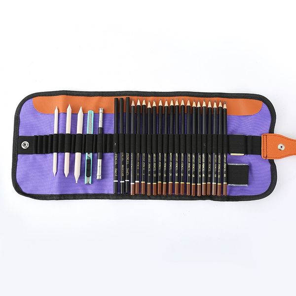 Pencil Sketch Set 2H-8B with 3 Charcoal Pecils (28 Piece)