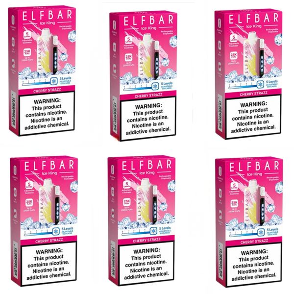 Elf Bar Ice King 25000 Puffs Disposable Vapes - Cherry Strazz (Pack of 6)