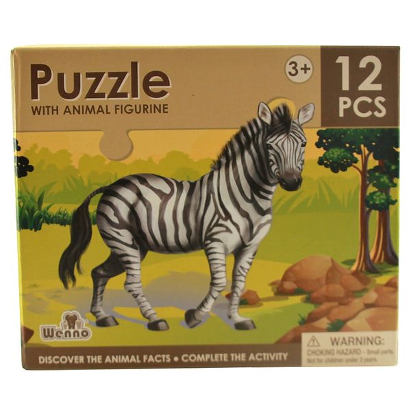 National Geographic Puzzle - Zebra 12 Piece with Figurine