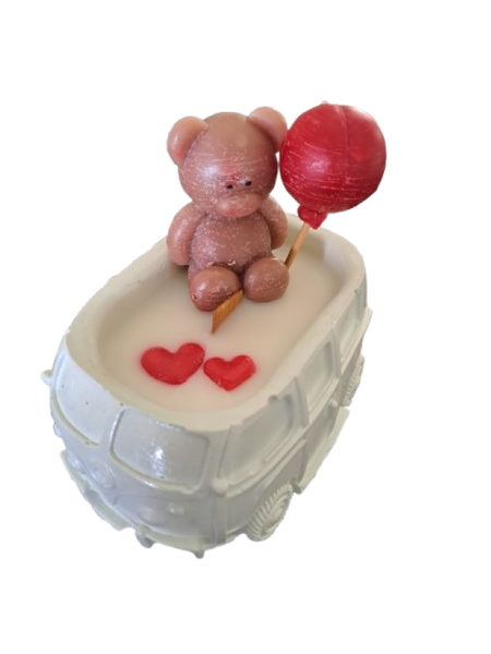 Valentine's Vintage VW Bus Soy Candle - Vanilla &amp; Cherry
