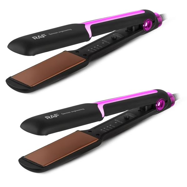 RAF Adjustable Temperature Extra Wide Flat Hair Straightener 2 piece