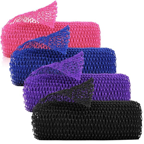 4pcs African Net Sponge Authentic Exfoliating Shower Body Scrubber Skin