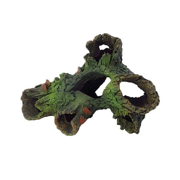 Pet Reptile Aquarium Fish Tank Resin Decaying Trunk Decoration (17cm)