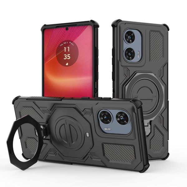 Ring Stand Holder Back Cover Compatible With Motorola Edge 50 Fuston