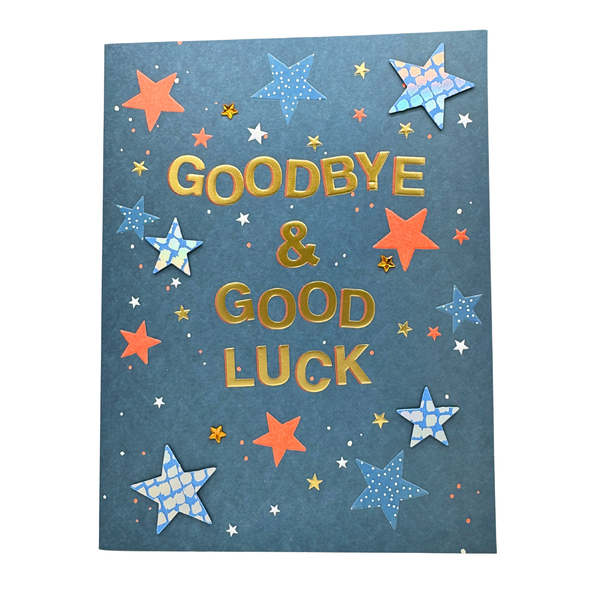 Gigantic Goodbye &amp; Good Luck card - Stars