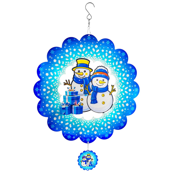 Christmas Hanging Wind Spinner 12Inch Yard Art Decorations Snow Man
