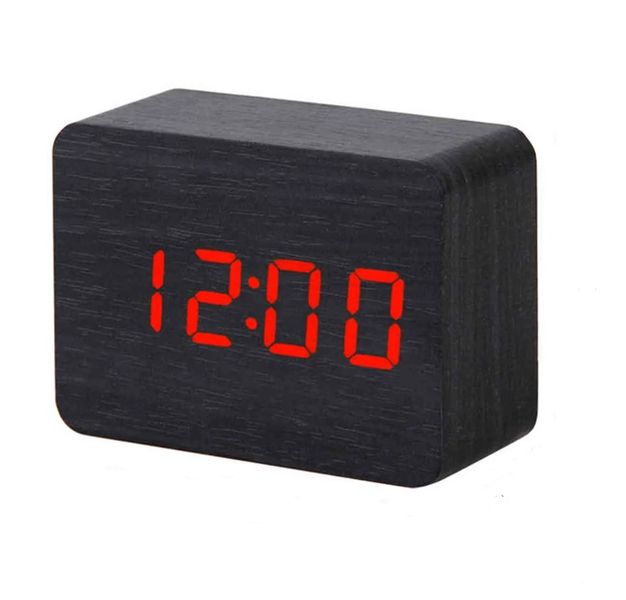 Woluln AS-51702 Digital Wooden Alarm Clock with Temperature Display