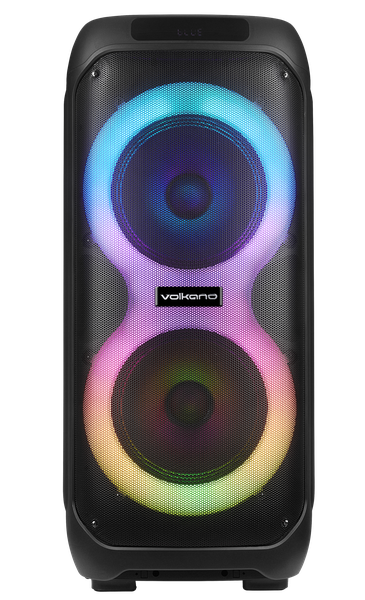 Volkano Motion Dual 10" Party Speaker with RGB Lights &amp; Trolley - Black