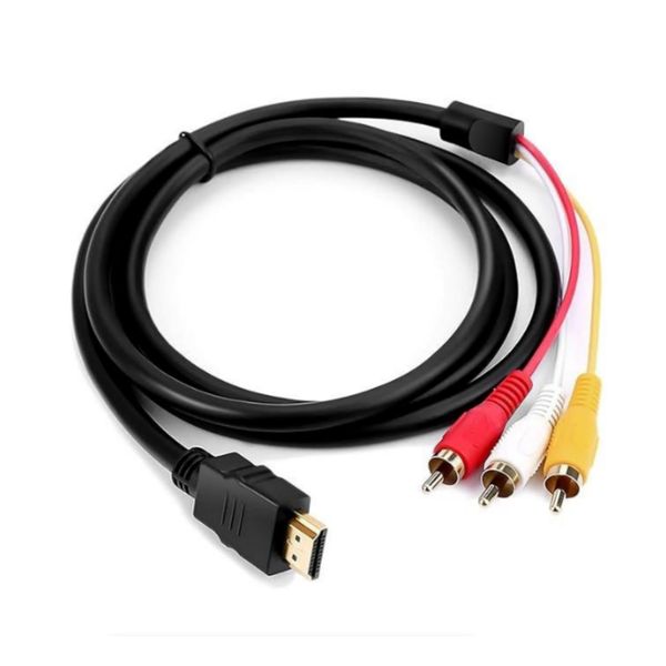 1.5M HDMI to 3RCA Cable - High-Quality AV Converter for TV &amp; DVD