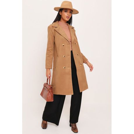 womens tan double breasted coat