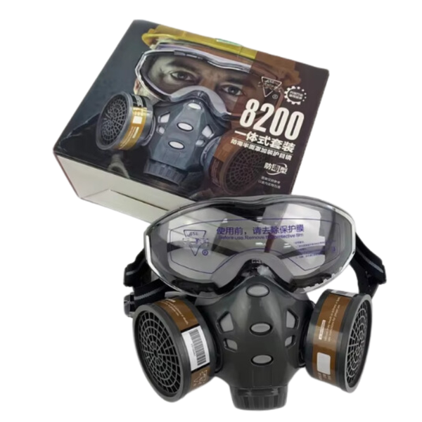 Full face gas mask with goggles and formaldehyde anti-dust respirator