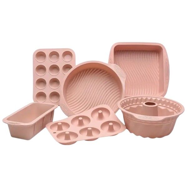 Food Grade Silicone Multi-Purpose Baking Set - Pink - Set of 6