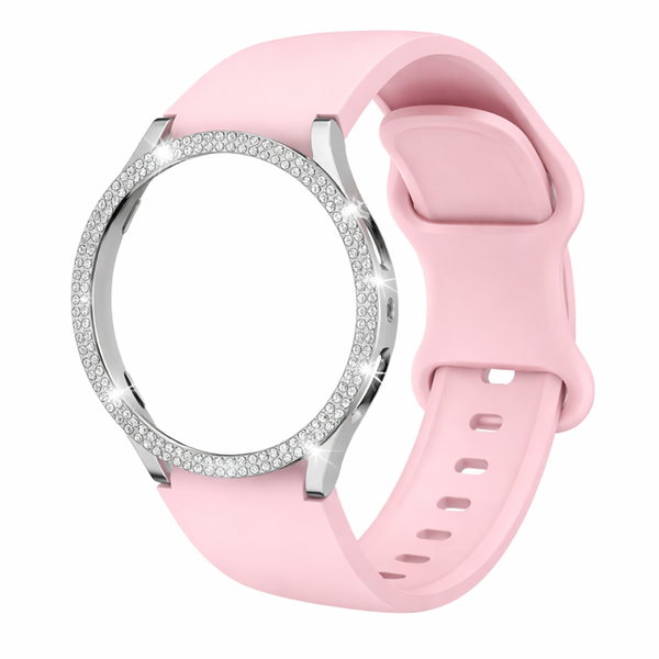 Double Row Diamond Case &amp; Strap Compatible with Samsung Galaxy watch 7 44mm