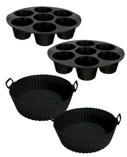 2 Small Muffin Moulds and 2 Liners for Air Fryer