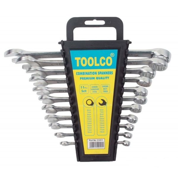 Toolco, Spanners, Combination Spanner Set - 11 Piece, Chrome Vanadium