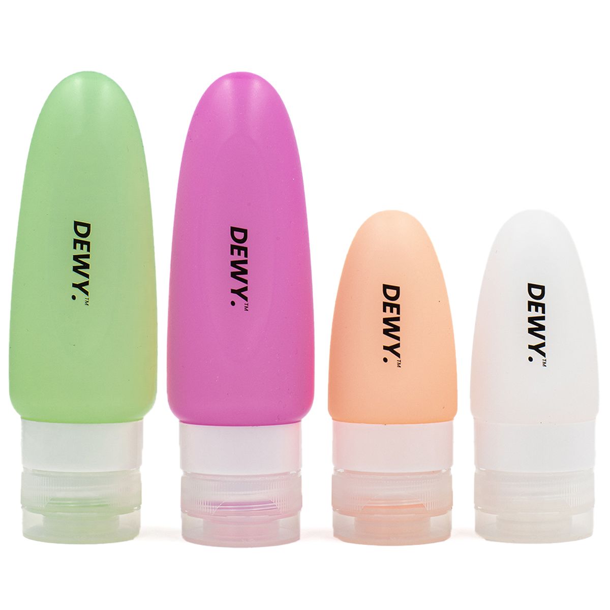Dewy - Leakproof Travel Bottles for Toiletries (2 x 89ml & 2 x 37ml, Multi)