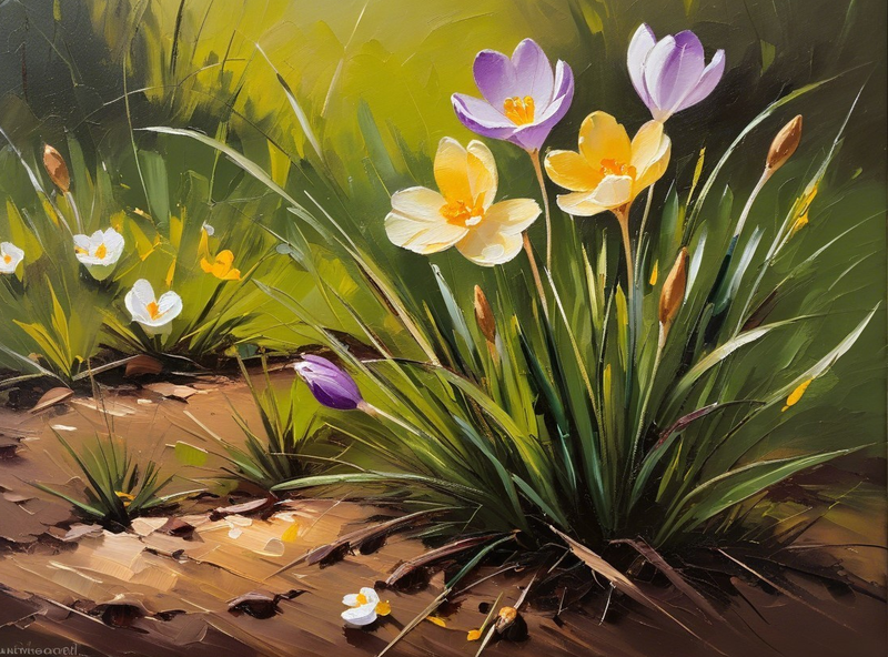 Canvas Wall Art Home Decor - Purple Yellow Blossom