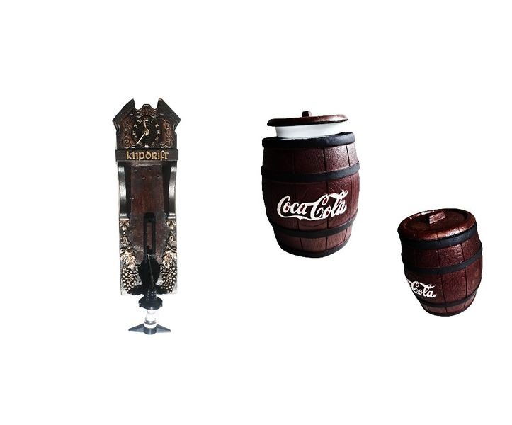 Klipdrift 1 Optic Liquor Dispenser Clock &amp; Coca-Cola Ice Bucket