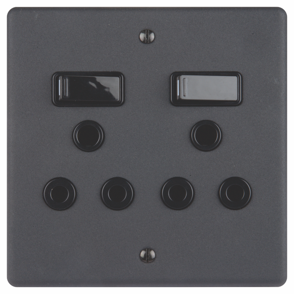 LESCO , Double Plug 4x4 Socket Matt Black