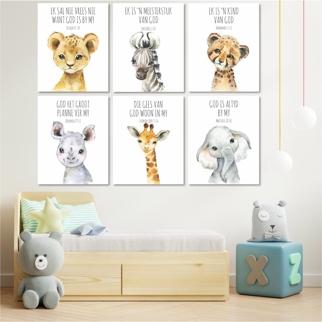Safari Animals Bible Verse in Afrikaans - A3 - 29cm x 42cm -6 Set | Buy  Online in South Africa 