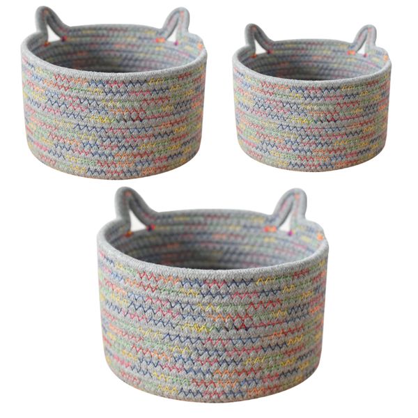 Home Decor Foldable Multifunctional Woven Storage Basket Set of 3