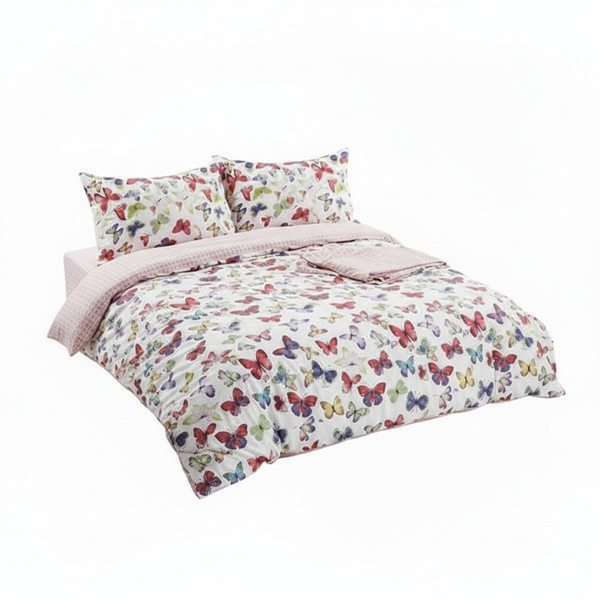 Butterfly Queen Linen Bedding Set - Duvet Cover, Sheet &amp; Pillowcases