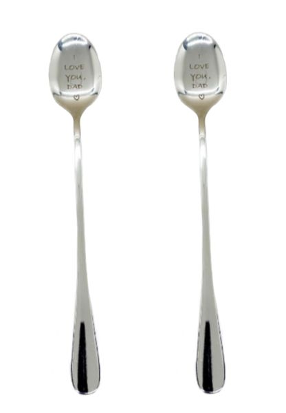 2 Pack I Love You Dad - Stainless Steel Spoons For Fathers