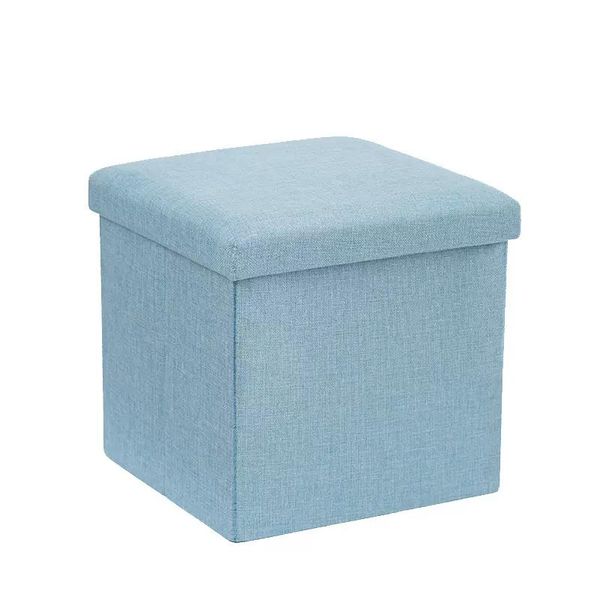 Folding Storage Ottoman Cube Footrest Stool Step Top Organize