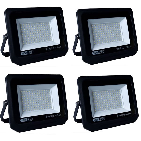 4 Pack 100W LED Flood Light Outdoor IP65 Waterproof