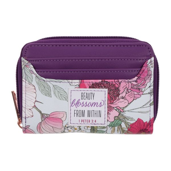 Woman's Wallet - Beauty Blossom from Within, Faux Leather