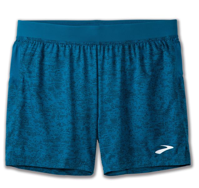 Brooks Mens Sherpa 5" Shorts DK Ocean Terrain