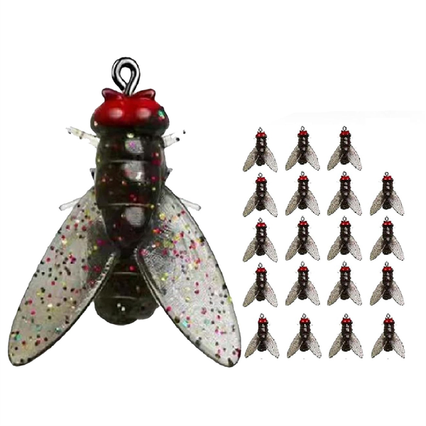 Black Bionic Fly Fishing Bait Lure Bionic Fly Fishing Bait with Insect Lure