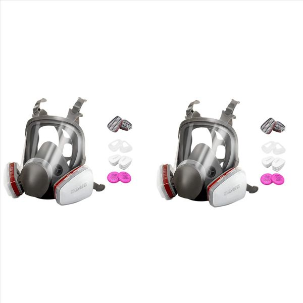Dust-Proof Full Respirator Mask With Filters For Painting Protection