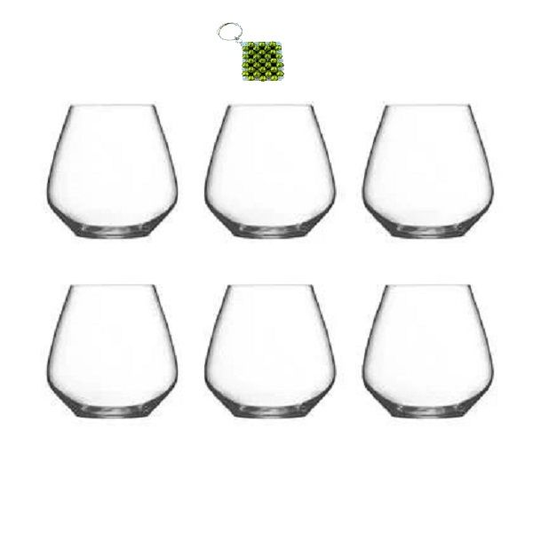 Set of 6 Water Glasses Elegant Glassware for Everyday Use &amp; Key Holder