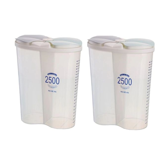 2 Pieces 2.5L BPA Free Food Storage Container Storage Jar with 2 Dividers