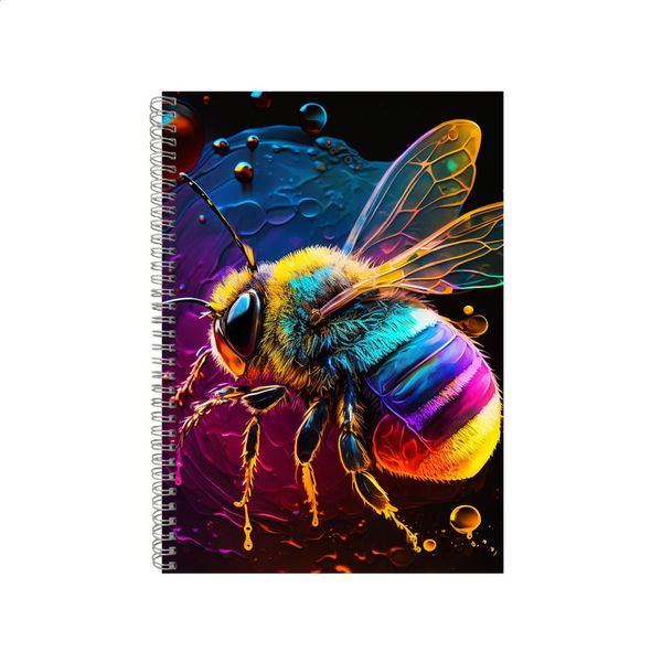 2D Bee Neon Notebook Gift Idea A4 Notepad Pad 70
