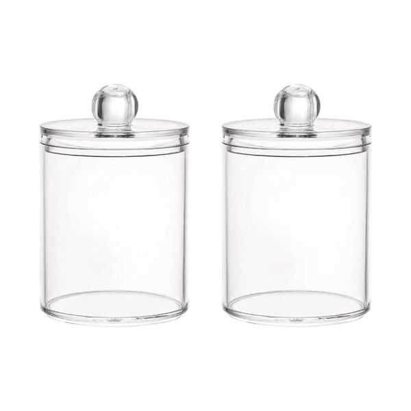 2 Pack Multi-Use Storage Jar with Lid - Transparent
